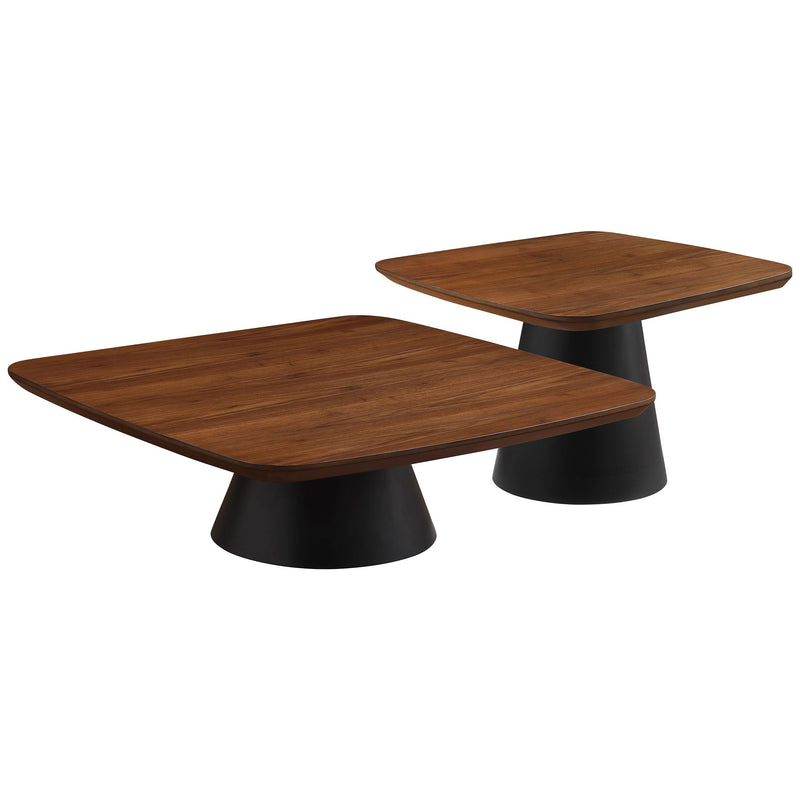 Eason 2-piece Coffee Table Set Walnut and Black - 710010