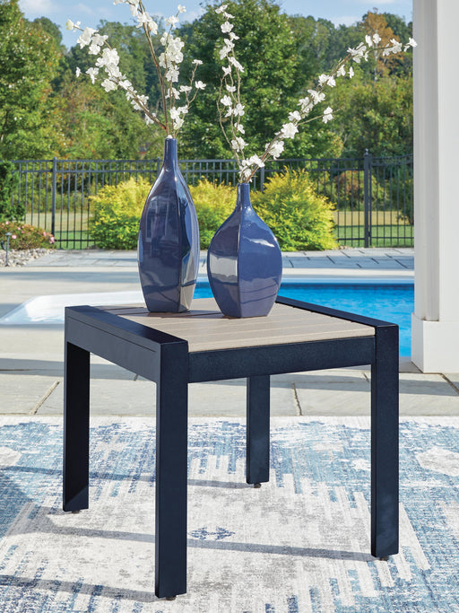 East Beach Navy Blue/Driftwood Outdoor End Table - PCP587-703