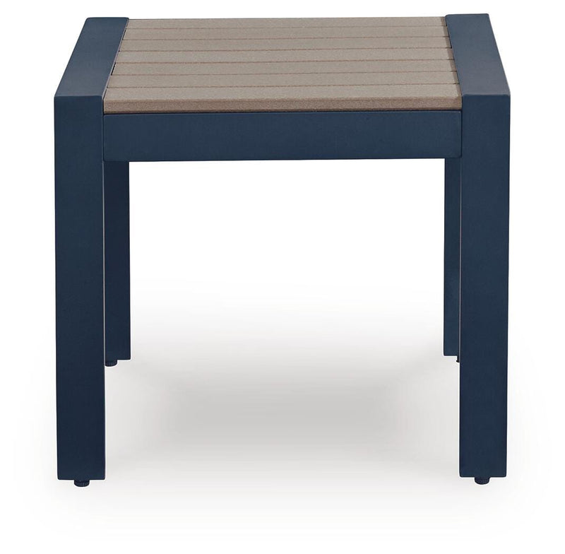 East Beach Navy Blue/Driftwood Outdoor End Table - PCP587-703