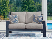 East Beach Navy Blue/Driftwood Outdoor Loveseat with Cushion - PCP587-835