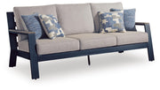 East Beach Outdoor Sofa and Loveseat in Navy Blue/Driftwood - PKG024587