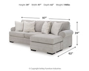 Eastonbridge Sofa Chaise, Chair, and Ottoman in Shadow - PKG018533