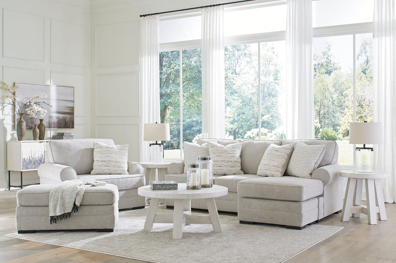 Eastonbridge Sofa Chaise, Chair, and Ottoman in Shadow - PKG018533