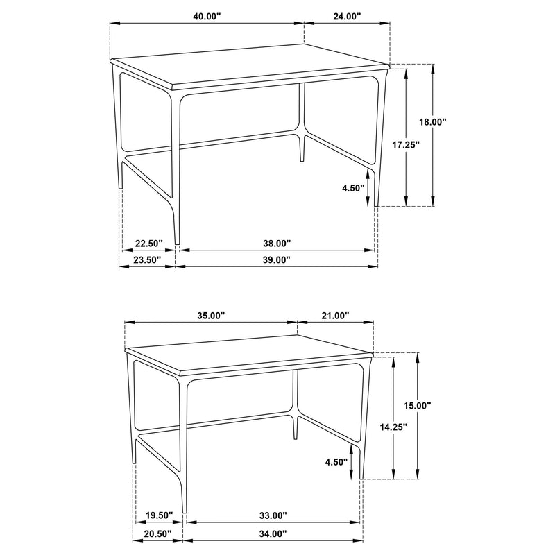 Ebby 2-piece Genuine Marble Top Nesting Coffee Tables White - 710740