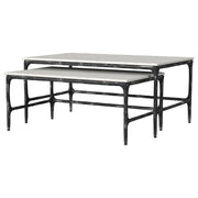 Ebby 2-piece Genuine Marble Top Nesting Coffee Tables White - 710740