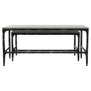 Ebby 2-piece Genuine Marble Top Nesting Coffee Tables White - 710740