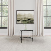 Ebby Square Genuine Marble Top Metal End Table White and Antique Black - 710747
