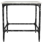 Ebby Square Genuine Marble Top Metal End Table White and Antique Black - 710747