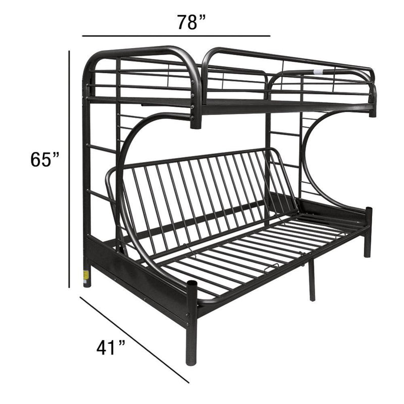 Eclipse Twin/Full Futon Bunk Bed - 02091W-BK