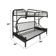 Eclipse Twin XL/Queen Futon Bunk Bed - 02093BK