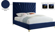 Eclipse Velvet King Bed Blue - Gate FurnitureKing Bed