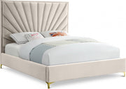 Eclipse Velvet King Bed Cream - Gate FurnitureKing Bed