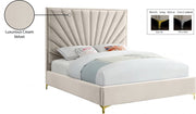 Eclipse Velvet King Bed Cream - Gate FurnitureKing Bed