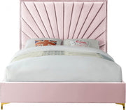 Eclipse Velvet Queen Bed Pink - Gate FurnitureQueen Bed
