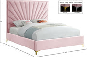 Eclipse Velvet Queen Bed Pink - Gate FurnitureQueen Bed