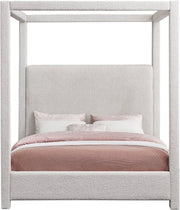 Eden Boucle Fabric King Bed (3 Boxes) Cream - Gate FurnitureKing Bed