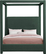 Eden Boucle Fabric King Bed (3 Boxes) Green - Gate FurnitureKing Bed