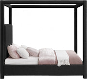 Eden Boucle Fabric Queen Bed (3 Boxes) Black - Gate FurnitureQueen Bed