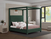 Eden Boucle Fabric Queen Bed (3 Boxes) Green - Gate FurnitureQueen Bed