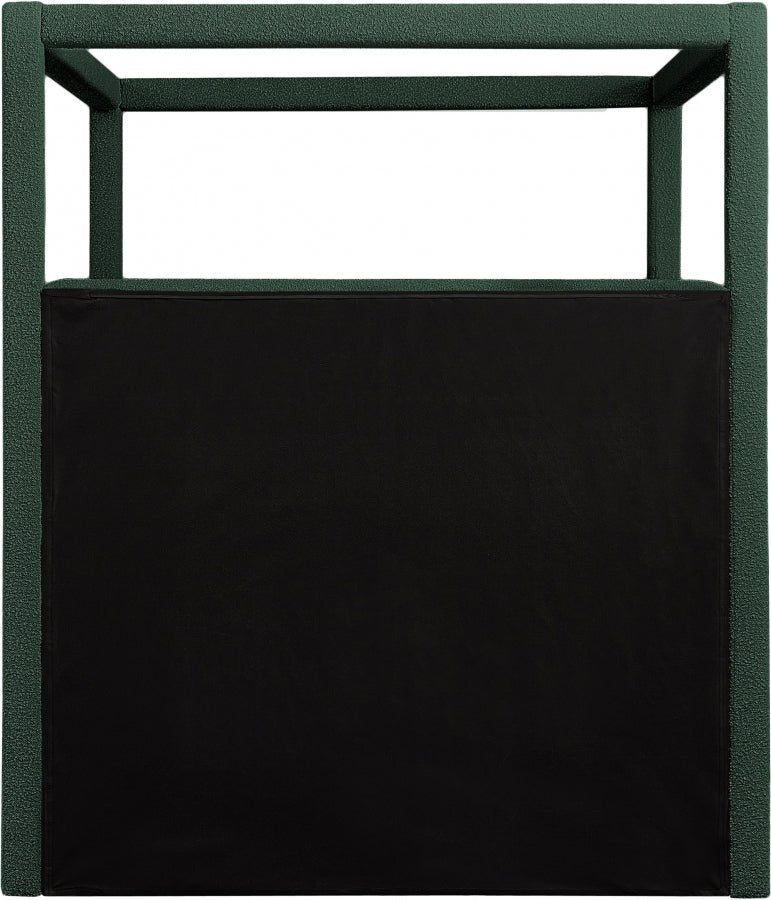 Eden Boucle Fabric Queen Bed (3 Boxes) Green - Gate FurnitureQueen Bed
