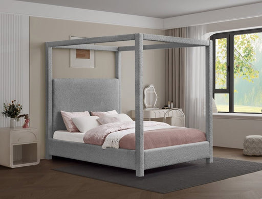 Eden Boucle Fabric Queen Bed (3 Boxes) Grey - Gate FurnitureQueen Bed