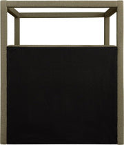 Eden Boucle Fabric Queen Bed (3 Boxes) Olive - Gate FurnitureQueen Bed