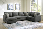 Edenfield Charcoal 3-Piece Sectional with Ottoman from Ashley - Luna Furniture