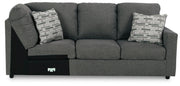 Edenfield 3-Piece Sectional with Ottoman in Charcoal - PKG014851