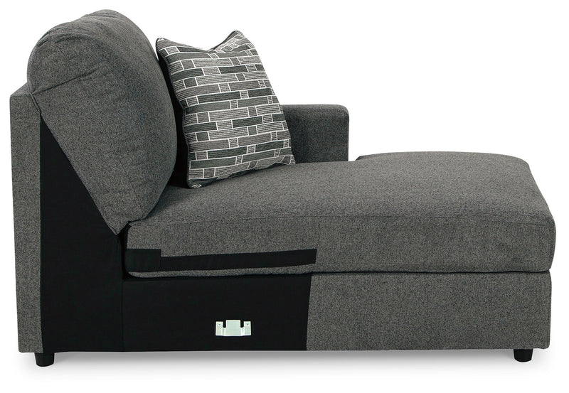 Edenfield 3-Piece Sectional with Ottoman in Charcoal - PKG014852