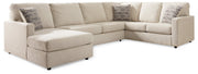 Edenfield Linen 3-Piece Sectional with Ottoman from Ashley - Luna Furniture
