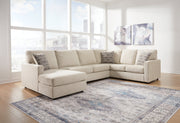 Edenfield Linen 3-Piece Sectional with Ottoman from Ashley - Luna Furniture