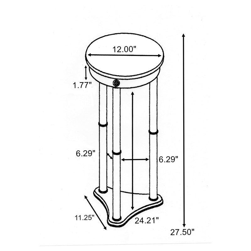 Edie Round Marble Top Plant Stand Merlot - 3315