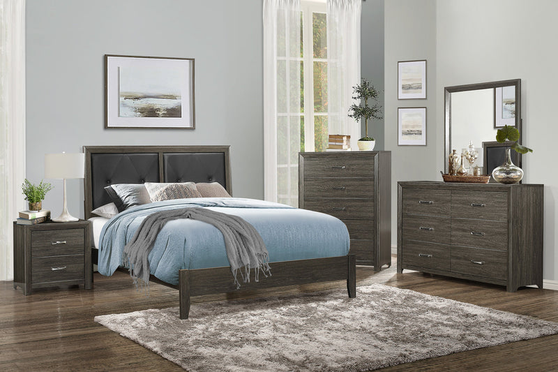 Edina Dark Gray Panel Bedroom Set - Gate FurnitureBedroom Set