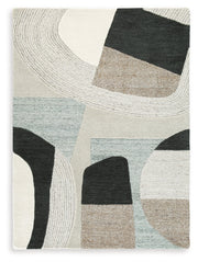 Edrickhill Grayish Teal/Taupe/Cream Medium Rug - R407122