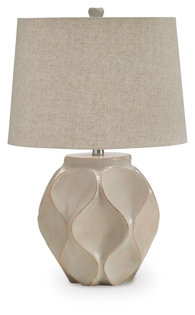 Edselham Distressed Cream Table Lamp - L235974