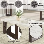 Edwyn Coffee Table w/Marble Top - LV03205