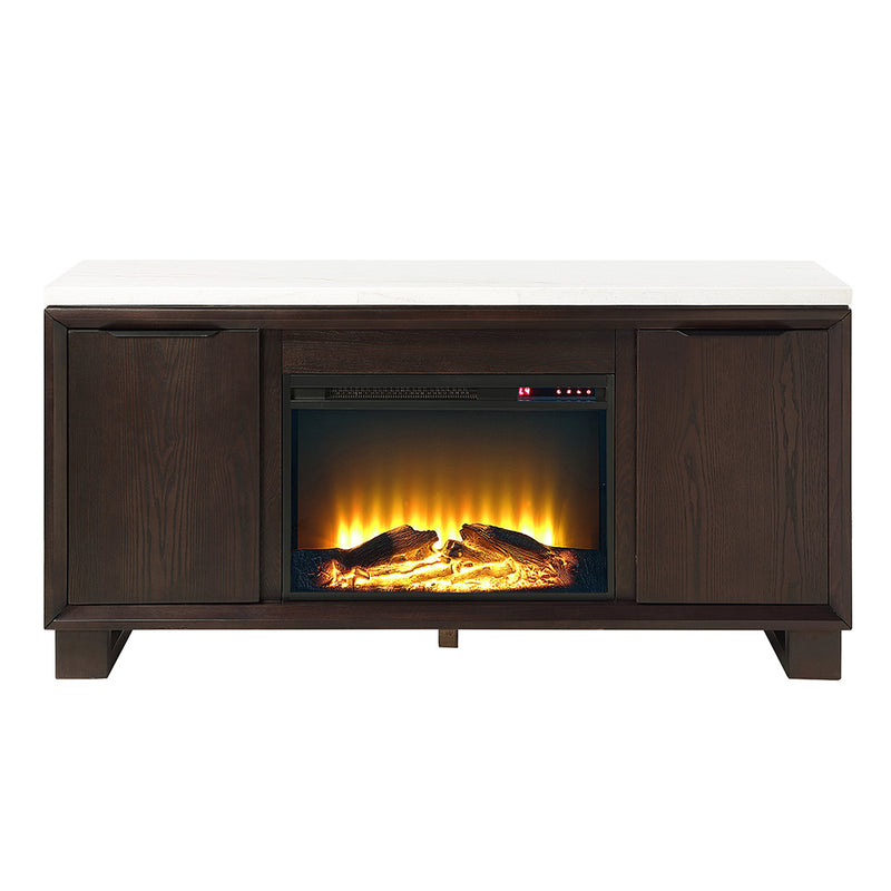 Edwyn Server w/Natural Marble Top & Fireplace - DN03199