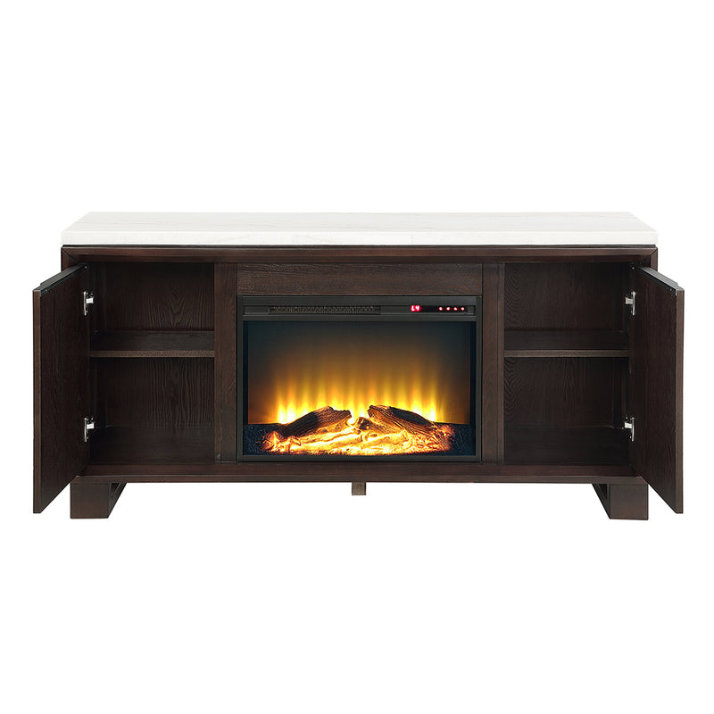 Edwyn Server w/Natural Marble Top & Fireplace - DN03199