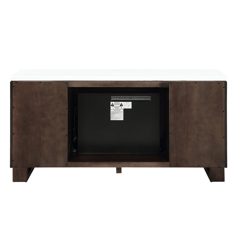 Edwyn Server w/Natural Marble Top & Fireplace - DN03199