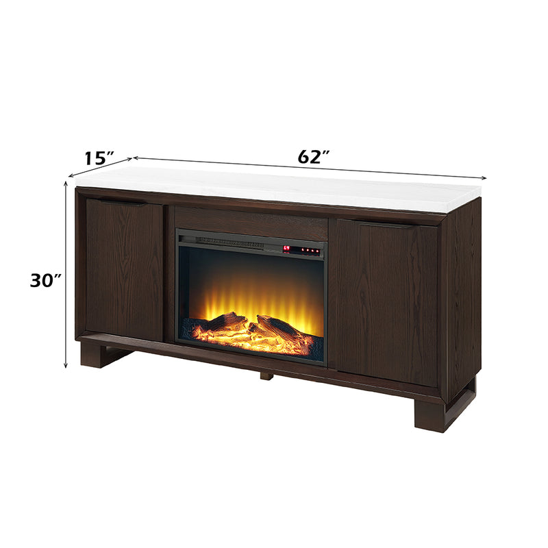 Edwyn Server w/Natural Marble Top & Fireplace - DN03199