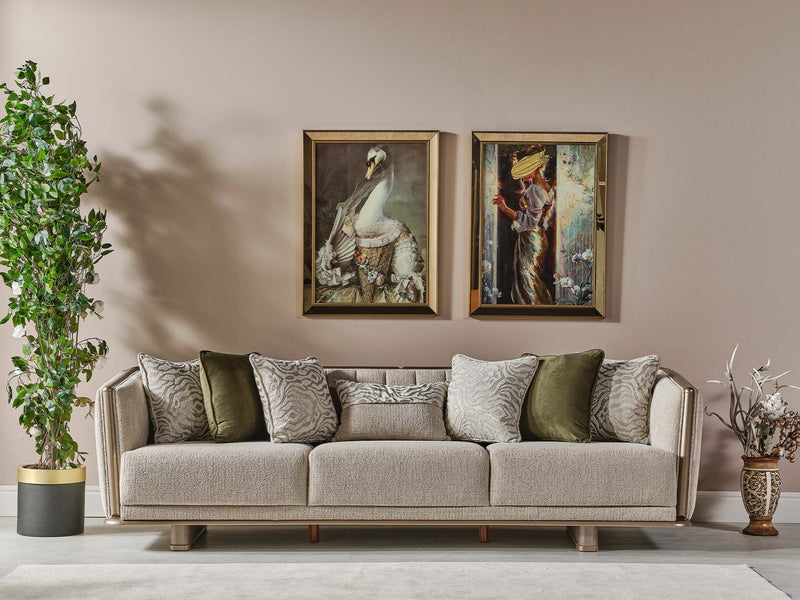 Efes Mum 4-pieces (2 Sofa & 2 Chair) Livingroom in Beige - 200-MUM-EFE-3311