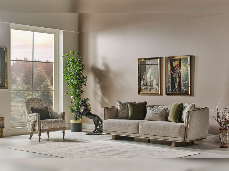 Efes Mum 4-pieces (2 Sofa & 2 Chair) Livingroom in Beige - 200-MUM-EFE-3311
