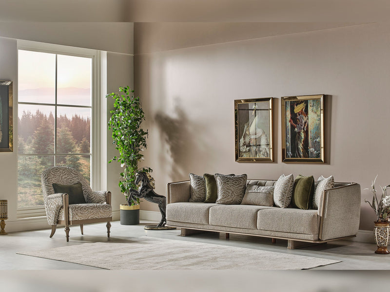 Efes Mum 4-pieces (2 Sofa & 2 Chair) Livingroom in Beige - 200-MUM-EFE-3311