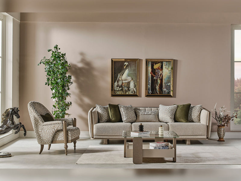 Efes Mum 4-pieces (2 Sofa & 2 Chair) Livingroom in Beige - 200-MUM-EFE-3311