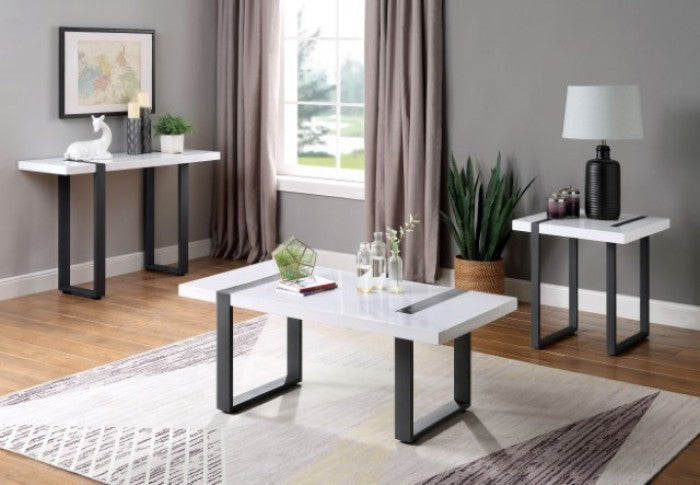 Eimear White/Black End Table - FOA4403E