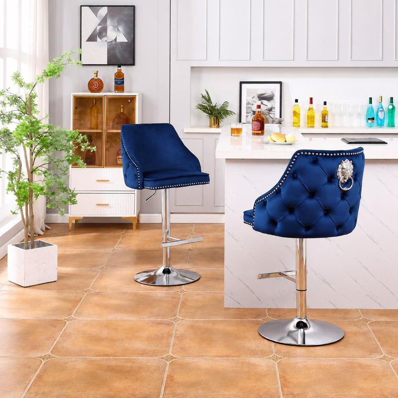 Elaine - 360° Swivel Barstool with Electroplated Lion Head Pull Tab 2PC/CTN - D822-C