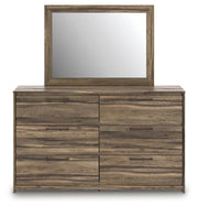 Elbrim Brown King Panel Bed, Dresser, Mirror and Nightstand - PCB2005B26