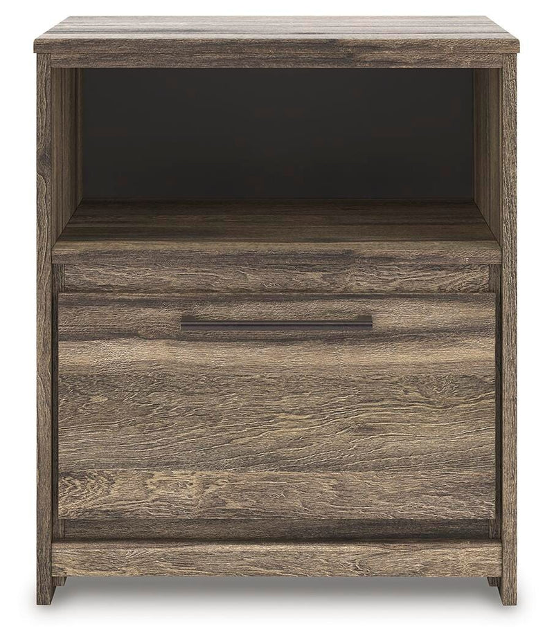 Elbrim Brown King Panel Storage Bed, Dresser and Nightstand - PCB2005B24
