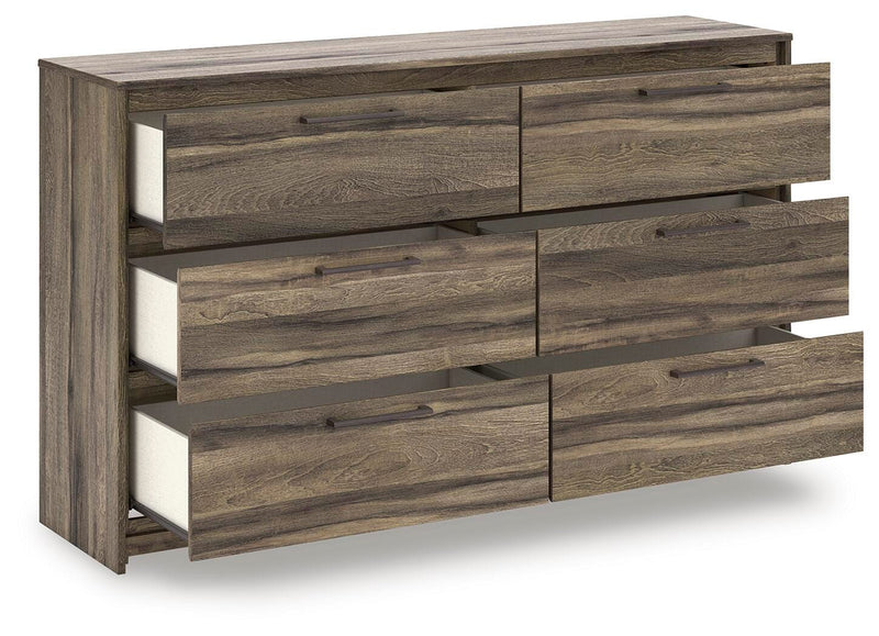 Elbrim Brown King Panel Storage Bed, Dresser and Nightstand - PCB2005B24