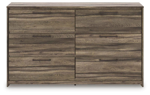 Elbrim Brown Queen Panel Storage Bed, Dresser and Nightstand - PCB2005B12